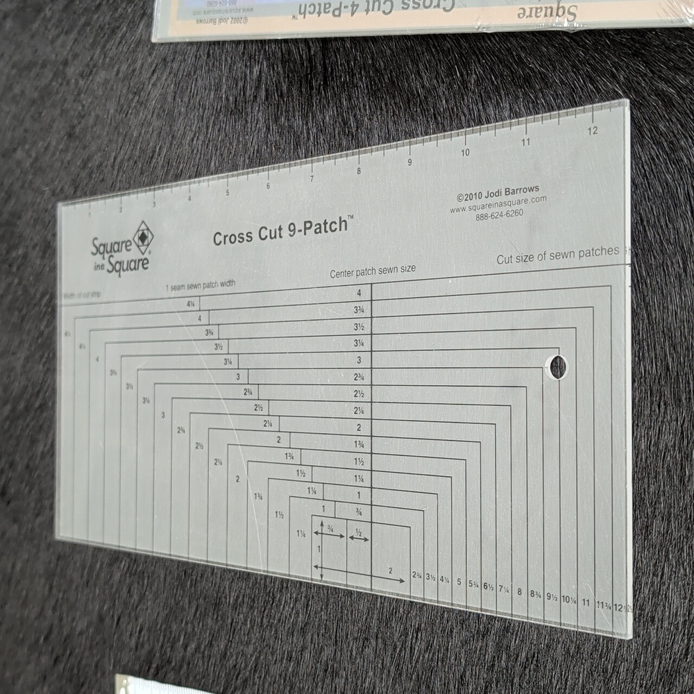2 Square In A Square Acrylic Quilting Rulers 4 Patch And 9 Patch Quilt Sewing - Picture 3 of 6